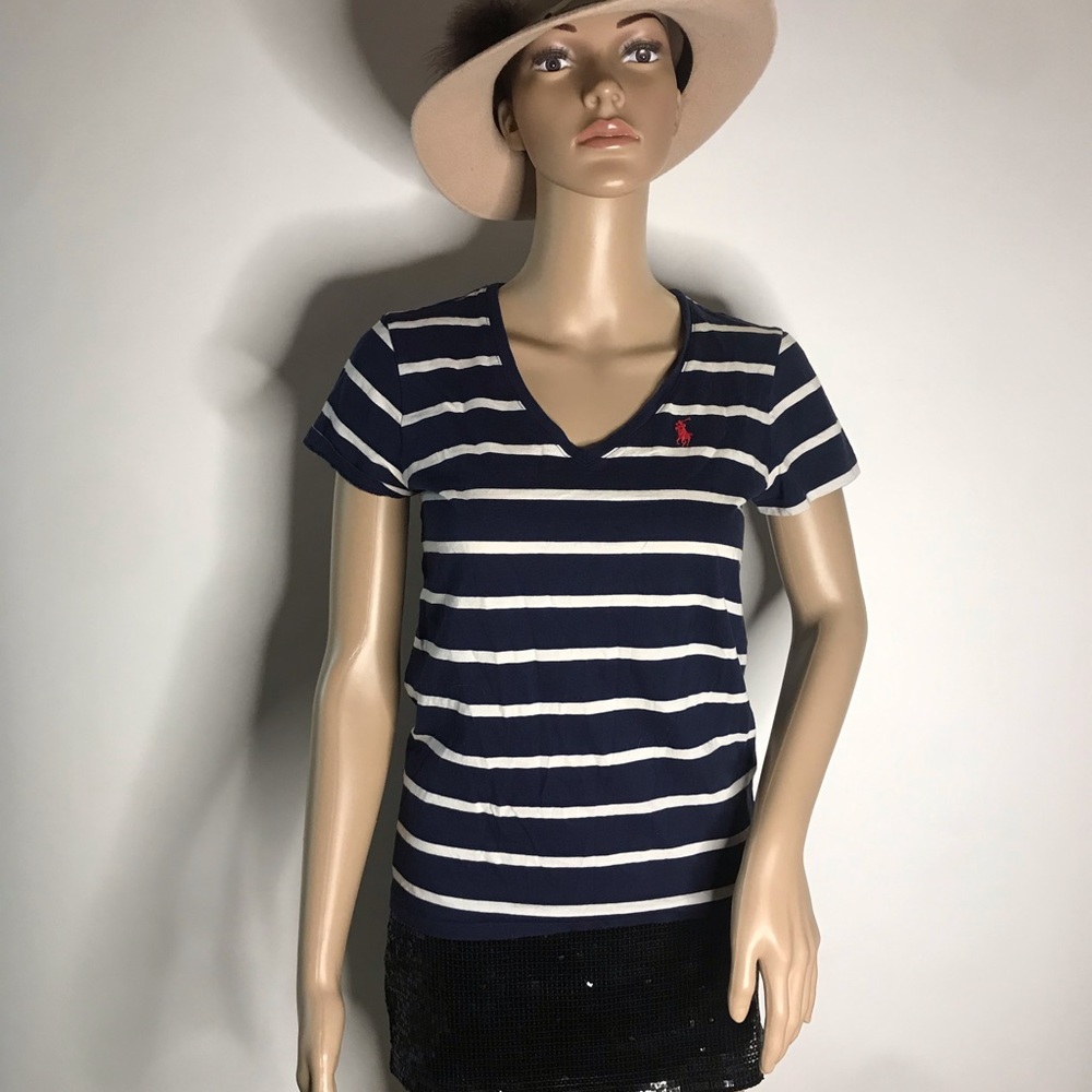 Ralph Lauren Sport Blue & White Top